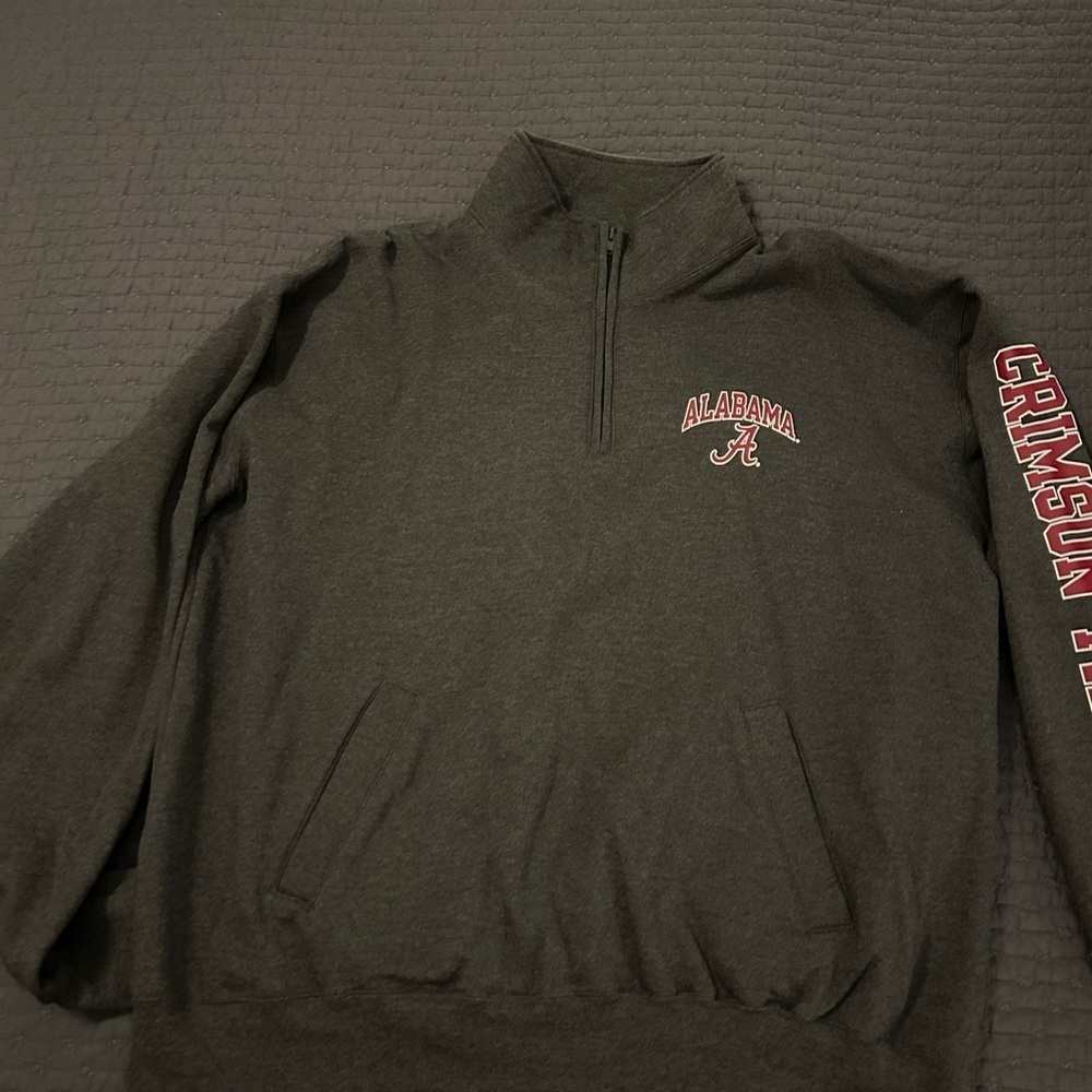 Alabama Crimson Tide Champion Men's Gray Quarter Zip Sweatshirt. XXL